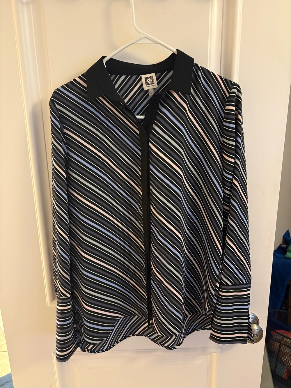 Anne Klein striped button up blouse